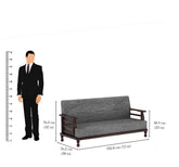Feelinn Solid Sheesham Wood Three Seater Sofa (Walnut Finish)
